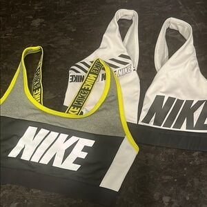 Nike Sports Bras in Black, White, and Yellow